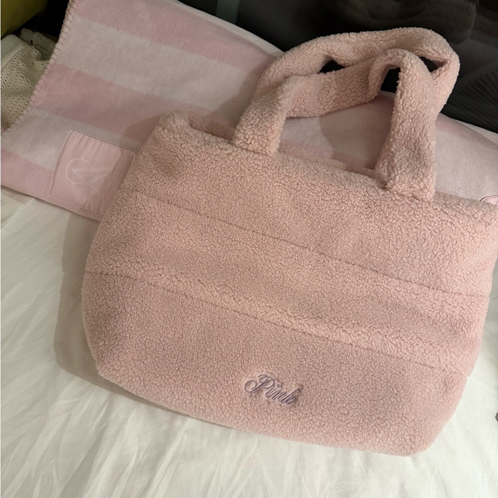 Victoria's Secret Pink Plush Tote